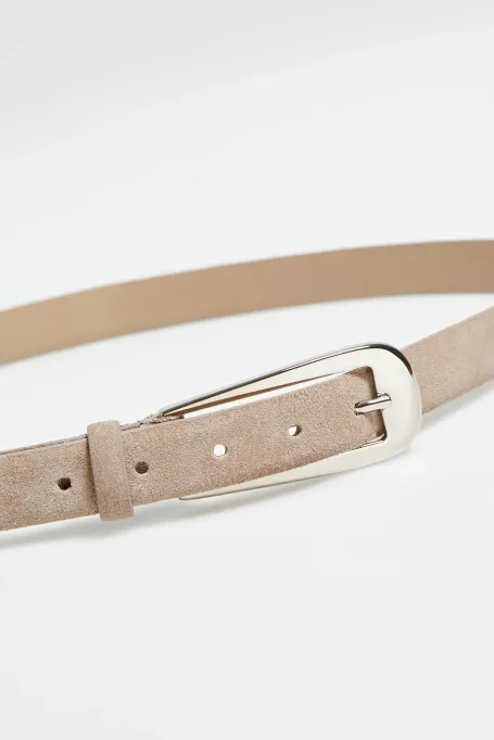 Beiger Wildledergürtel