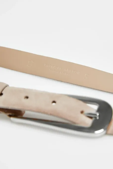 Beiger Wildledergürtel