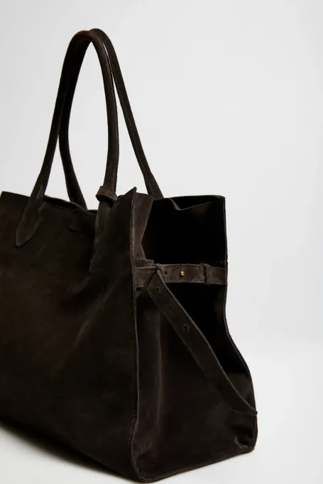 Große Tasche aus Veloursleder