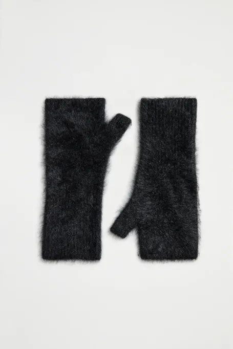 Graue Kaschmirhandschuhe