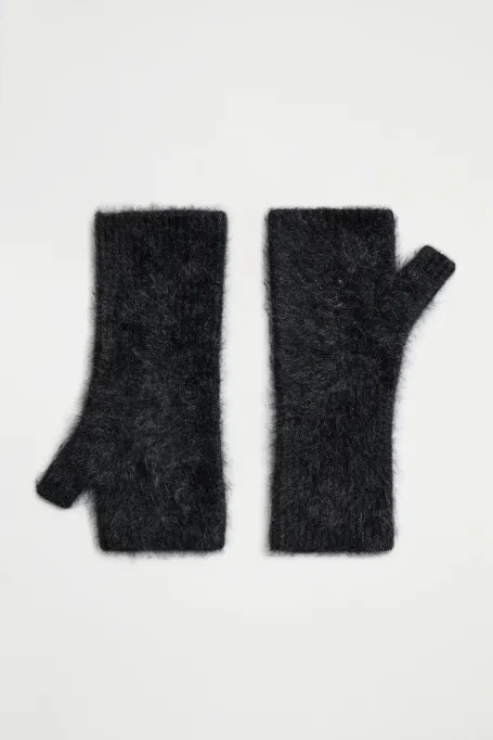 Graue Kaschmirhandschuhe