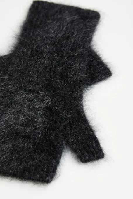Graue Kaschmirhandschuhe