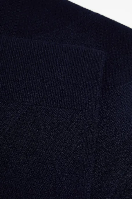 Dunkelblauer Schal aus Merinowolle