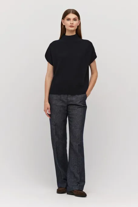 Wollbluse mit Halbrollkragen
