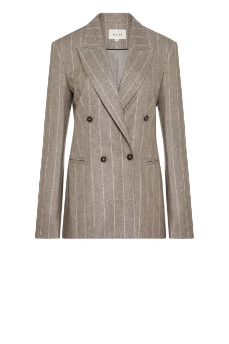 Streifenjacke mit Kaschmiranteil