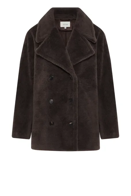 Braune Jacke aus Teddybärwolle