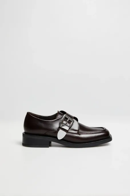 Ledermonk-Schuhe mit Schnalle