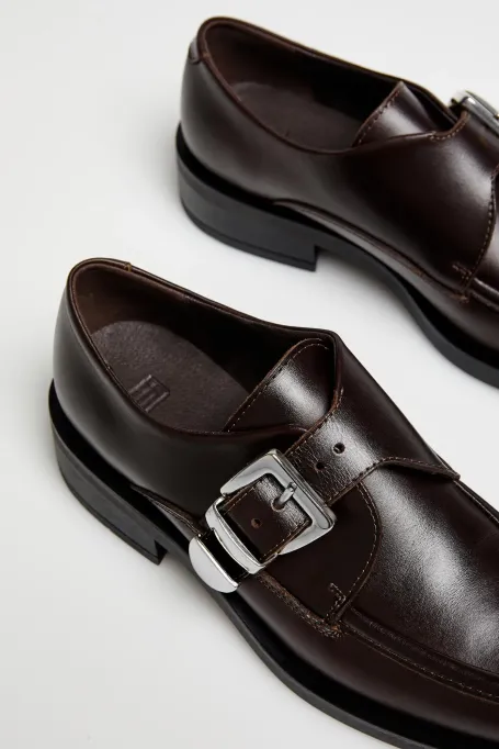 Ledermonk-Schuhe mit Schnalle