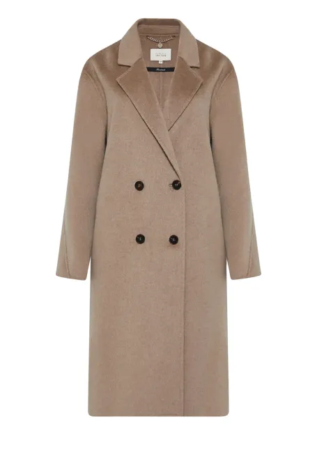 Doubleface-Mantel aus Wolle, Kaschmir und Seide