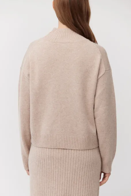 Pullover mit Stehkragen aus Merinowolle