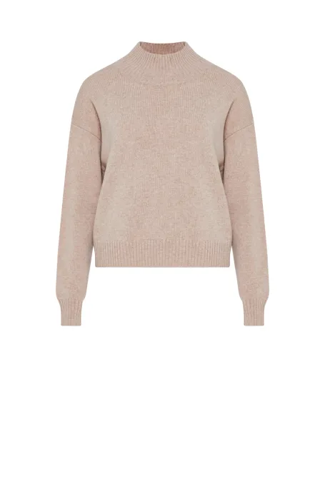 Pullover mit Stehkragen aus Merinowolle