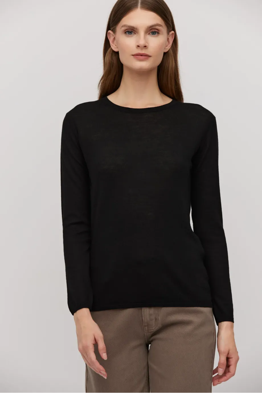 Schwarzes Merinowoll-Top Schwarzes Merinowoll-Top