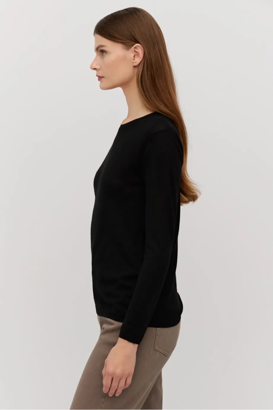 Schwarzes Merinowoll-Top Schwarzes Merinowoll-Top