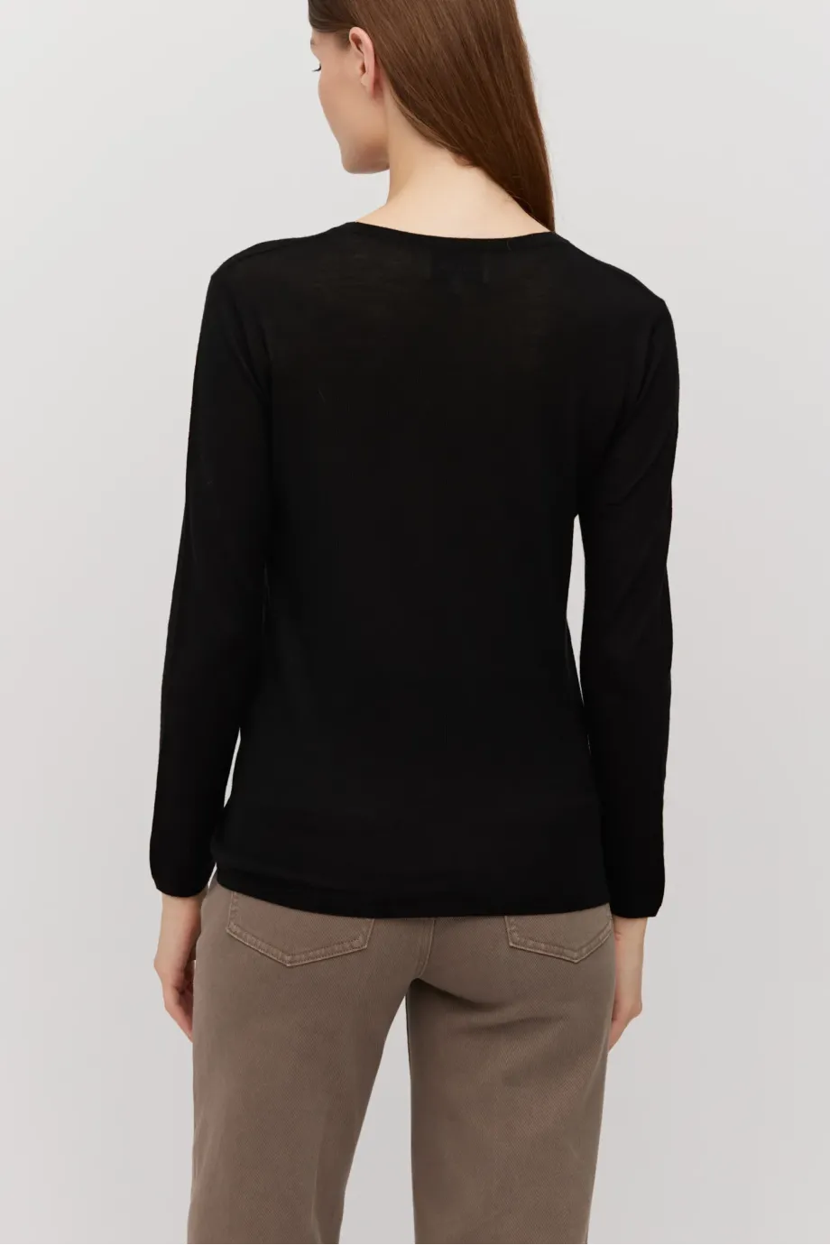 Schwarzes Merinowoll-Top Schwarzes Merinowoll-Top