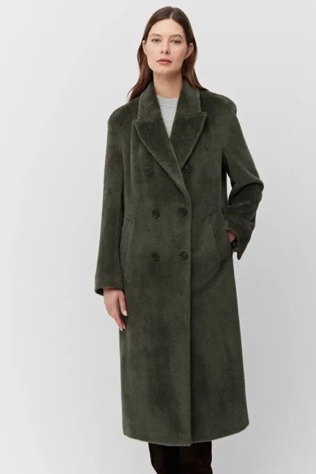 Zweireihiger Mantel aus Baby-Suri-Alpaka