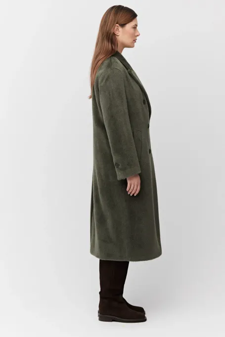 Zweireihiger Mantel aus Baby-Suri-Alpaka