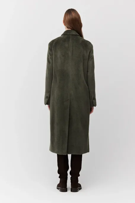 Zweireihiger Mantel aus Baby-Suri-Alpaka