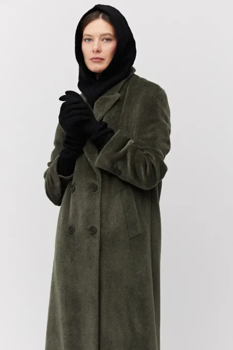 Zweireihiger Mantel aus Baby-Suri-Alpaka