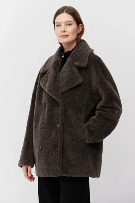 Braune Jacke aus Teddybärwolle