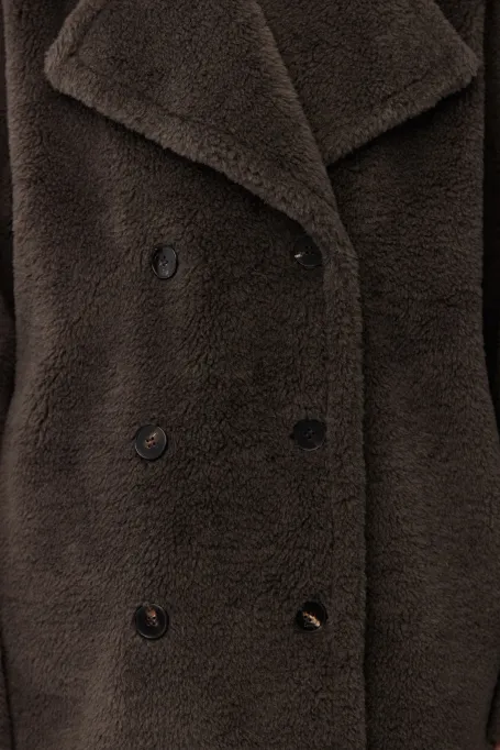 Braune Jacke aus Teddybärwolle