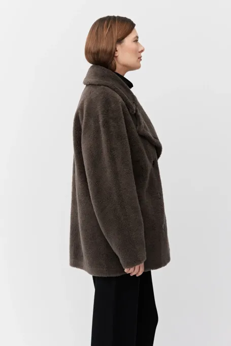 Braune Jacke aus Teddybärwolle