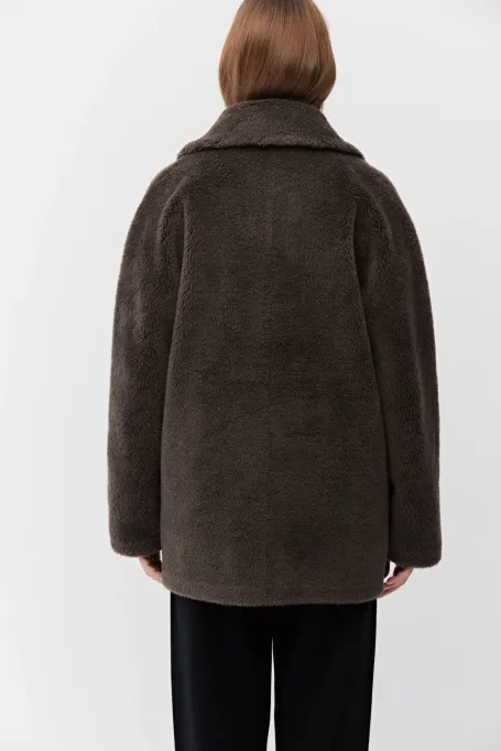 Braune Jacke aus Teddybärwolle