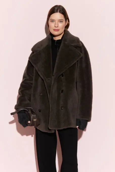 Braune Jacke aus Teddybärwolle
