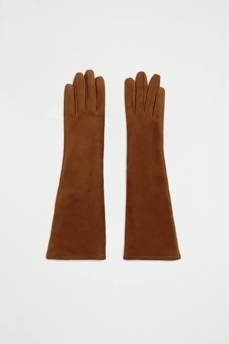 Lange Handschuhe aus Wildleder