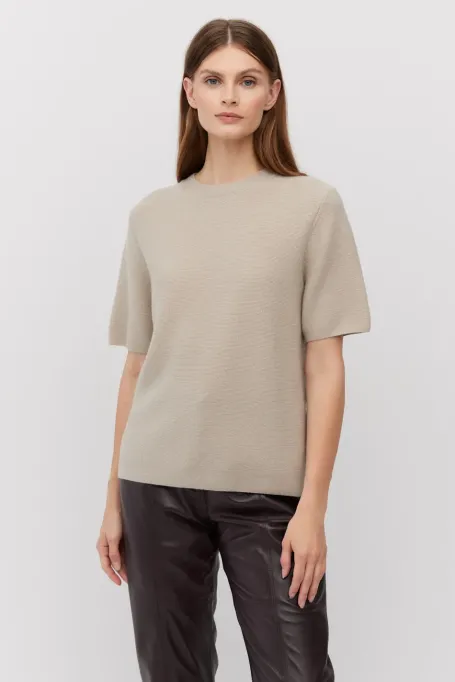 Bluse aus Merinowolle und Kaschmir