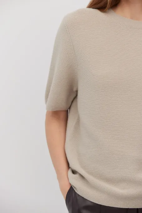 Bluse aus Merinowolle und Kaschmir