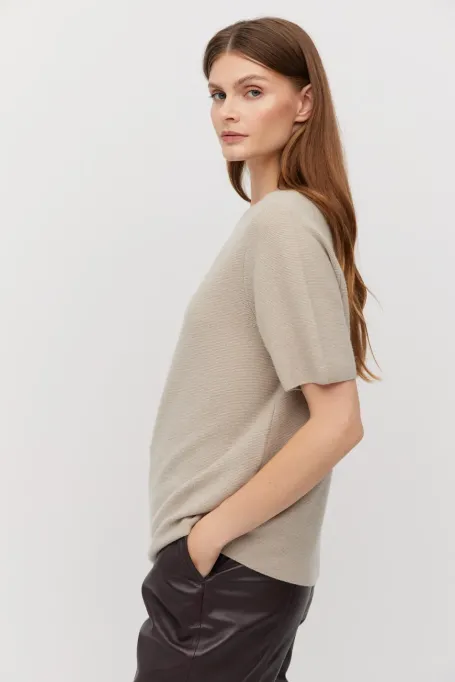 Bluse aus Merinowolle und Kaschmir