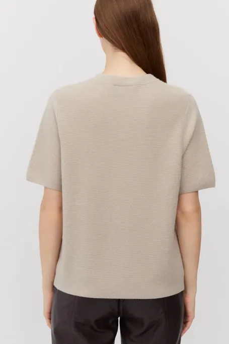 Bluse aus Merinowolle und Kaschmir