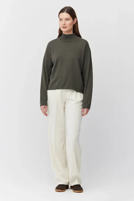 Rollkragenpullover mit Merinowolle und Kaschmir