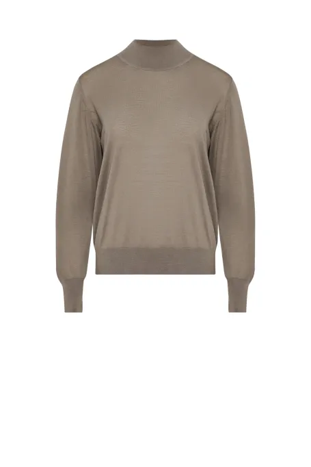 Pullover mit Stehkragen aus Merinowolle