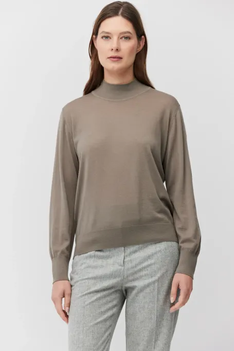 Pullover mit Stehkragen aus Merinowolle