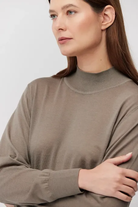 Pullover mit Stehkragen aus Merinowolle