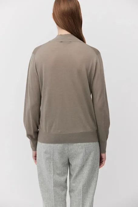 Pullover mit Stehkragen aus Merinowolle