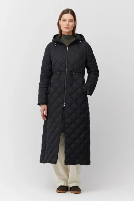 Langer Daunenparka mit Kapuze