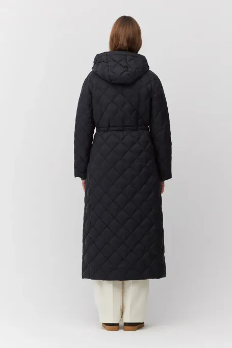 Langer Daunenparka mit Kapuze