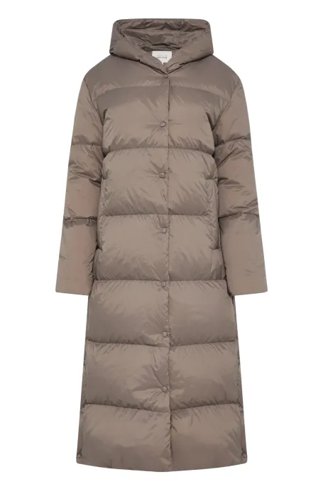 Daunenkurzmantel mit Kapuze