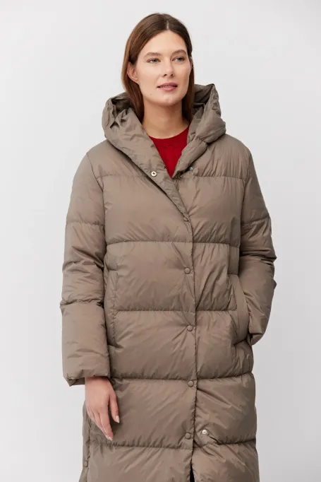 Daunenkurzmantel mit Kapuze