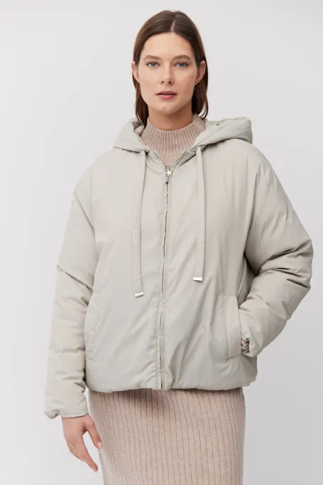 Wendbare Daunenjacke mit Kapuze