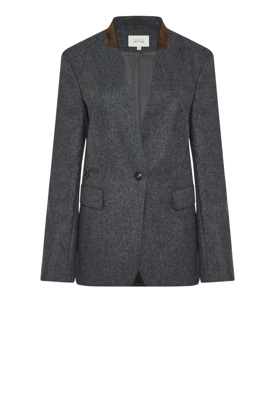 Graues einreihiges Sakko mit Kaschmir Graues einreihiges Sakko mit Kaschmir