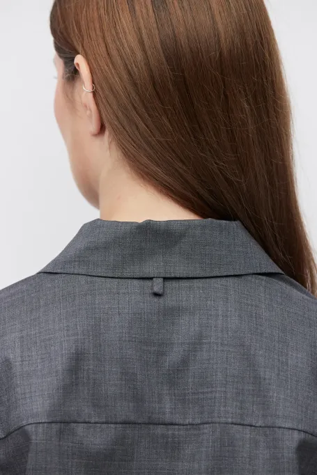 Graues Wollhemd mit breiten Manschetten - Patrizia Aryton Graues Wollhemd mit breiten Manschetten - Patrizia Aryton