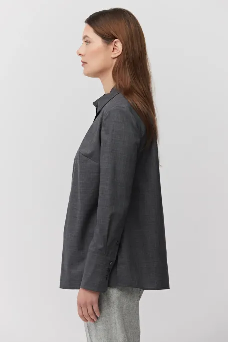 Graues Wollhemd mit breiten Manschetten - Patrizia Aryton Graues Wollhemd mit breiten Manschetten - Patrizia Aryton