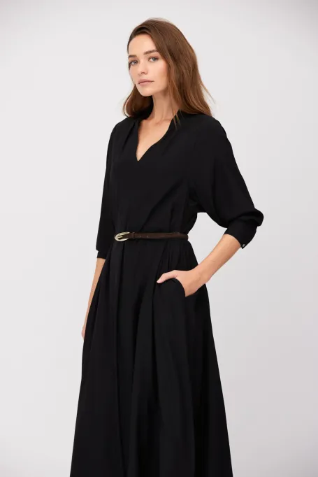 Schwarzes Midikleid aus Seide - Patrizia Aryton