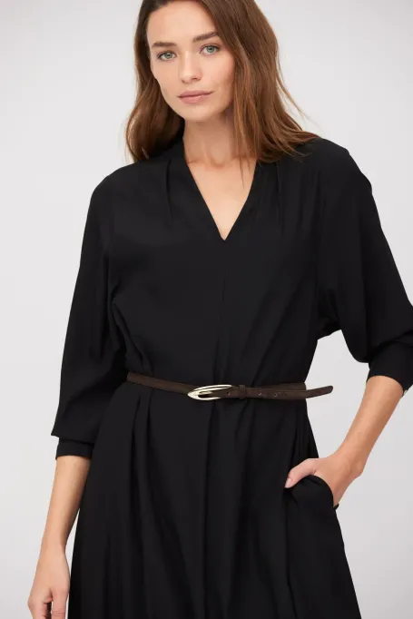 Schwarzes Midikleid aus Seide - Patrizia Aryton