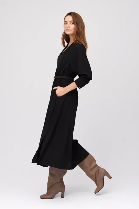 Schwarzes Midikleid aus Seide - Patrizia Aryton