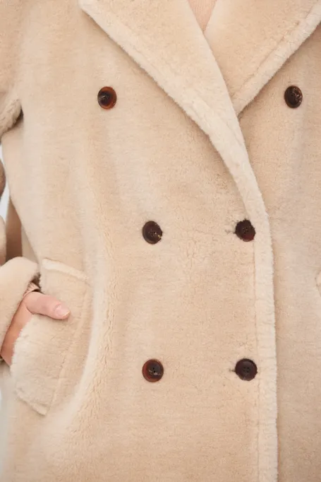 Midi-Mantel aus Teddybärwolle - Patrizia Aryton