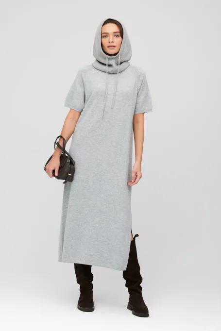 Graues Midikleid aus Merinowolle und Kaschmir - Patrizia Aryton